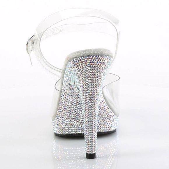 PLEASER RHINESTONED STRIPPER HEELS - Sultry-608DM - Fabulicious - EUC - Picture 3 of 6